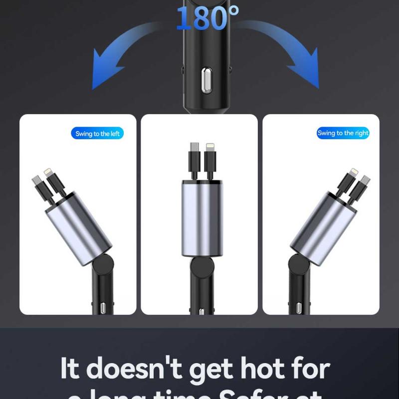 120W Car Charger Fast Charge One to Four Car Cigarette Lighter Plug 4 Port Car Charger Flash Charge Extension Cable Dropshipping