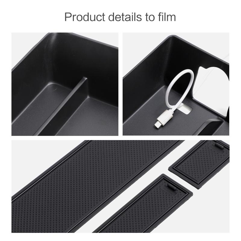 LUCKEASY for Toyota Camry 2025 Center Console Armrest Storage Box Car Tray Organizers Accessories Tidying Black