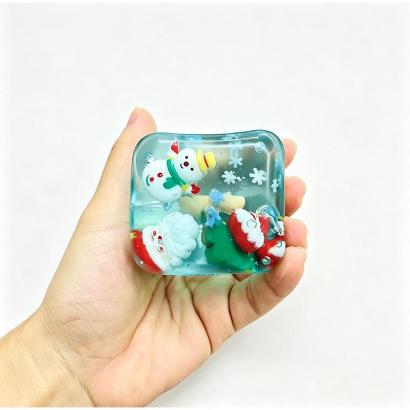 Maltose Filled Ice Cube Squishy Stress Ball Slow Rising Christmas Santa Fidget Toy Sensory Relief Gift For Halloween Christmas