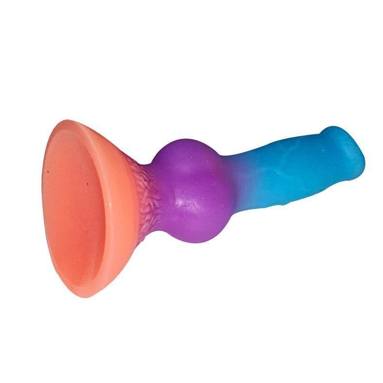 Glow-in-The-Dark Realistic Canine Dildo - Animal Shape Fantasy Toy for Women, Liquid Silicone Adult Sex Toy, Extra Soft Penis Stimulator