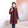 Mid-length Hooded Plus-Size Velvet Thickened Winter Coat for Middle-aged and Elderly Women