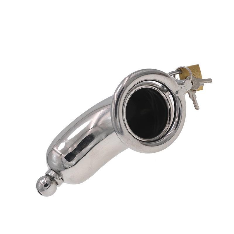 Stainless Steel Men's Chastity Lock CB Penis Lock Cage Cylinder Fully Wrapped with Catheter Alternative Binding Wearing Toys
