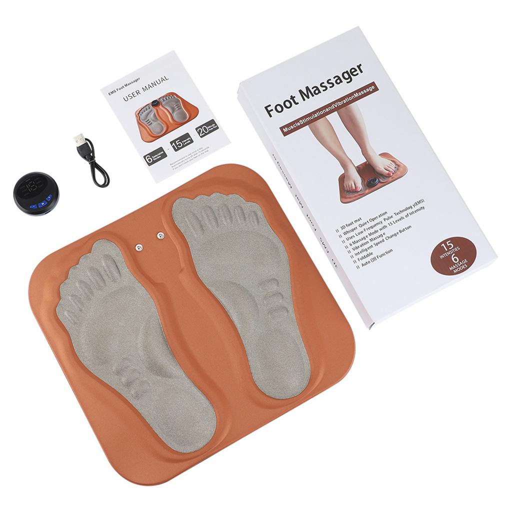 3D Smart Feet Massage Pad,6 Mode 15 Levels Ems-Foot Massager Circulation Boosters,For Tired Feet