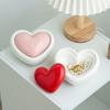 Europäische Keramik Herz Schmuckschatulle Rosa und Rot Deckelglas zur Aufbewahrung für den Heimgebrauch Multifunktionales Kosmetik- und Süßigkeiten-Aufbewahrungsglas