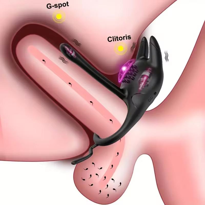 Vibrating Cock Ring Penis Ring for Men Ejaculation Delay Remote Control Penis Extension Clit Stimulator Sex Toy for Couples 18+