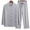 Tang Suit Jacket Spring and Autumn Thin Long-sleeved Suit Men's Cotton and Linen Embroidered Chinese Style Shirt Trousers