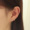 Moon Ano Earrings Minimal Women's Piercing One-Touch Cubic