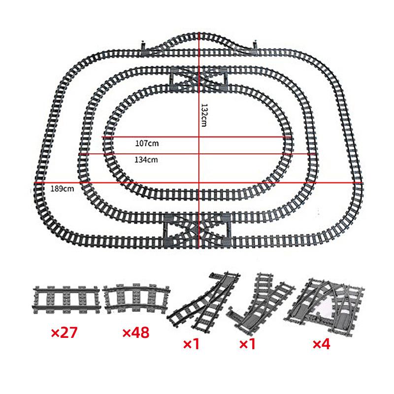Bai Fen Bai Dolls And Toys Small Particle Mosaic Building Block Toy Train Track Combination Scene Ornament Spare Parts