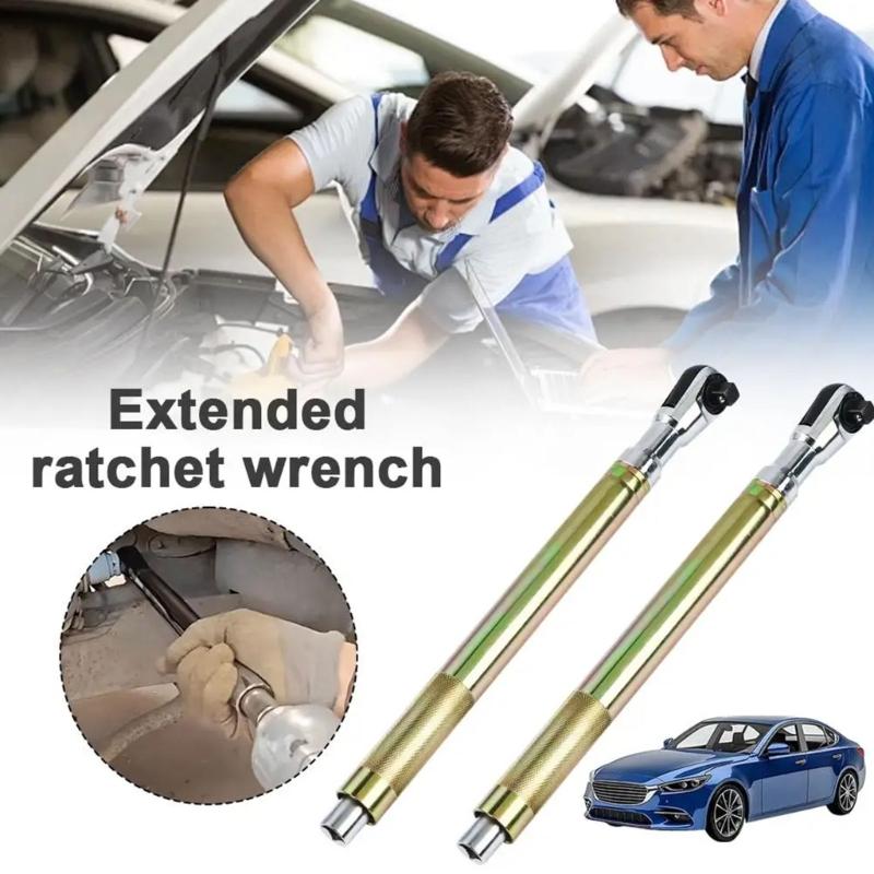 Motorized Rotating Ratchet Extended Wrench Hand Tool With Additional Grip For Simple Bolt Removal In Difficult Locations