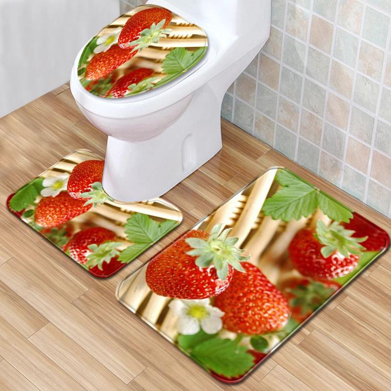 Stylish And Simple Toilet Floor Mat Three-Piece Bathroom 3-Piece Carpet Door Mat