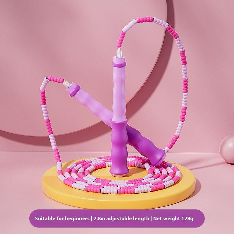 Adjustable Bamboo Jump Rope for Kids 2.8m Length Adjustable Training Equipment PVC Cord