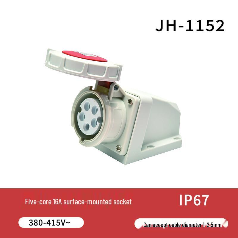 IP67 Waterproof 16A/32A Industrial Plug & Socket, European Standard, 3/4/5-core, Male & Female Connector