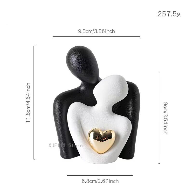 1PC Romantic Love Embrace Statue Pottery Couple Set Bedroom Decor Ideal Valentine's Day Christmas Gift S/L Ornament