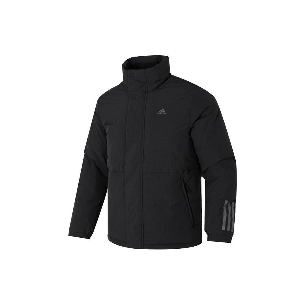 Adidas Solid Color Casual Outdoor Warm Windproof Stand Collar Down Jacket Men Outerwear Black IL8922