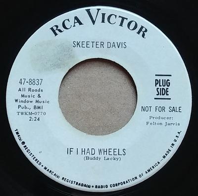 7inch Record SKEETER DAVIS - If I Had Wheels / If I Ever Get To 478837PROMO RCA VICTOR 1966 US Rock Used
