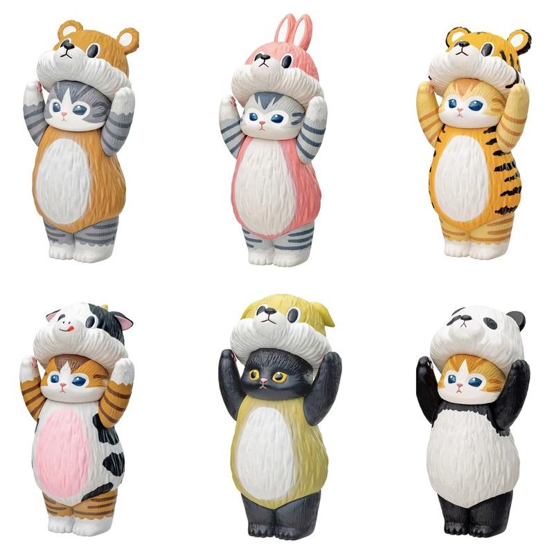 Mofusand Action Figure Set Animal Headwear Cute Pvc Blind Box Donut Style Pendent Bag Keychain Decoration Toys Surprise Gifts