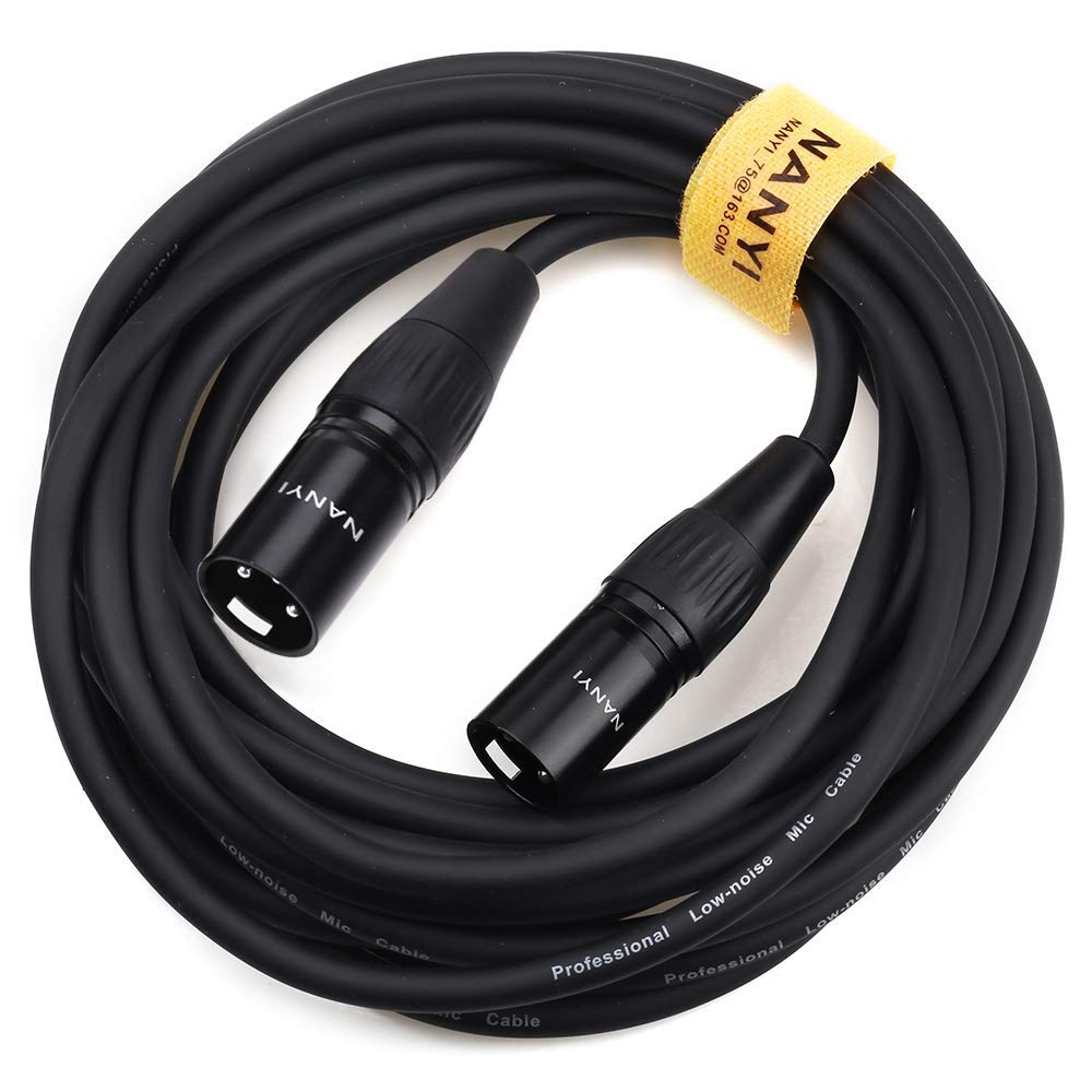 NANYI Microphone Cable XLR-XLR Patch Cable, 3-Pin XLR Male To Male Microphone Cable DMX Cable Patch Cord, Oxygen-Free Copper, 10 Meters