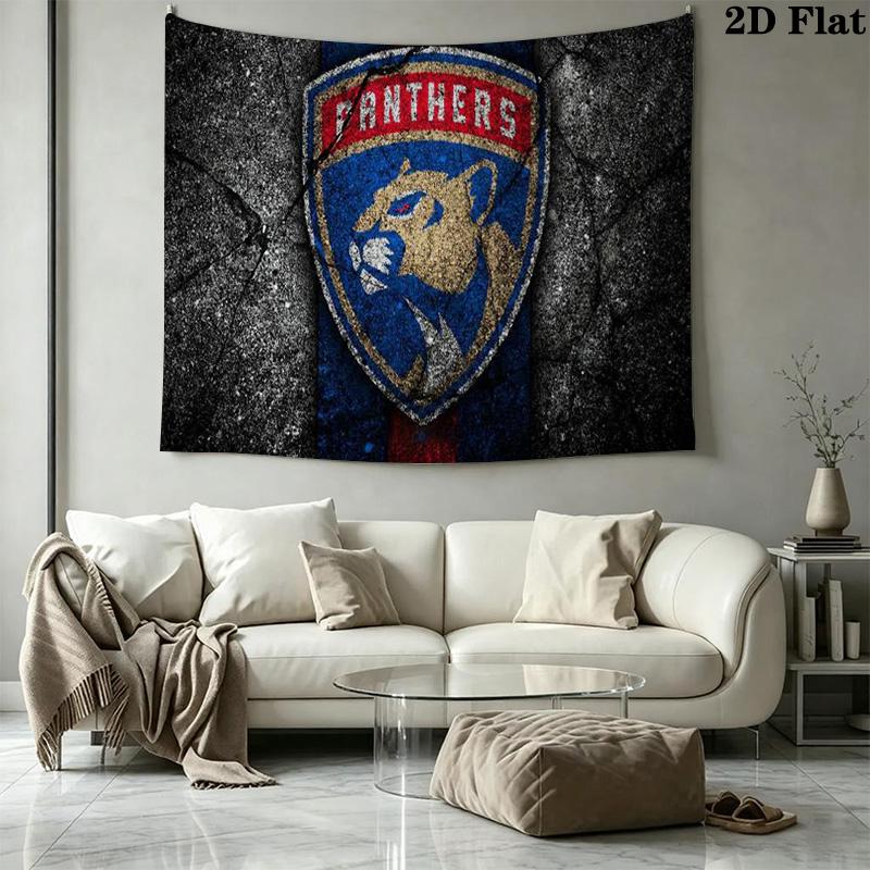 Florida Panthers Wall Tapestry Aesthetic Wall Hanging Printed Fabric Blanket Decorative Tapestries for Bedroom Living Room Home Decor
