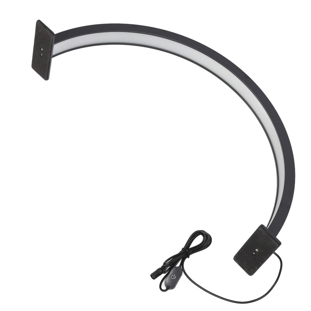 25W Desktop LED Light 3000K‑6500K Half Moon Shaped Eye Protection Eyelash Beauty Lamp Black