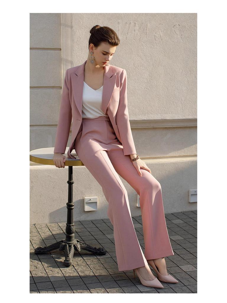 Women's Professional Broadcast Suit: High-End Wide-Leg Pants with Slimming Fit