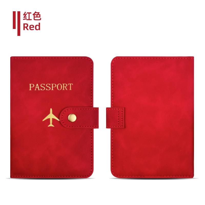 New Multifunctional Clasp Passport Wallet PU Leather Multi-card Bank Card Holder Fashion Gilded Airplane Logo Passport Cover Cas