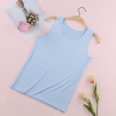 Summer Ice Silk Thin Vest O-neck Sleeveless Seamless Tops Women Slim Fit Solid Color Tank Tops Female Undershirt