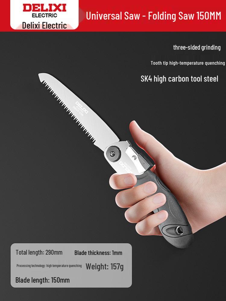 Delixi Folding Hand Saw - Fast, Compact Pruning and Woodworking Tool