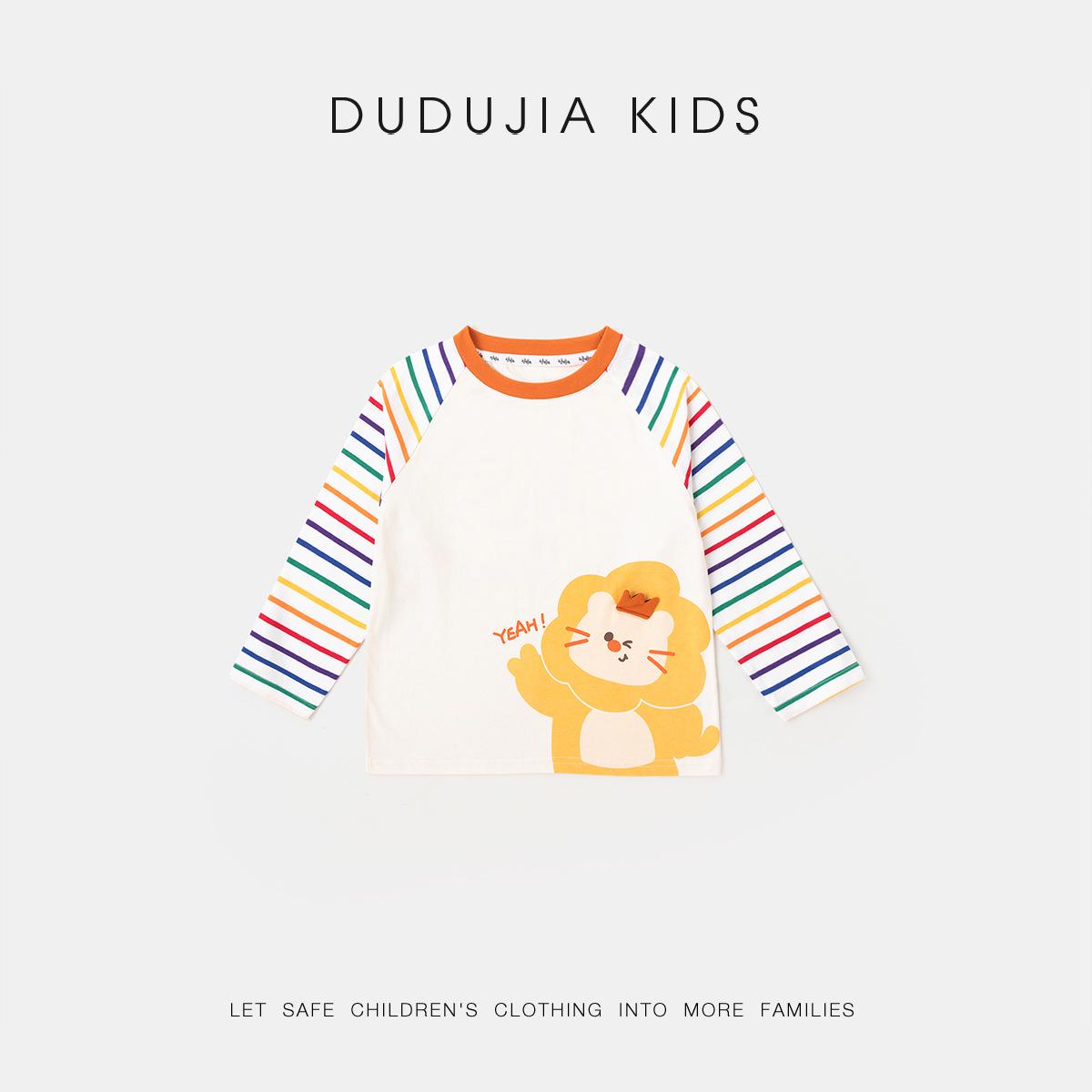 Dudu Family 100% Cotton Long Sleeve Children s T-shirt for Boys and Girls - Spring Top 110 cm