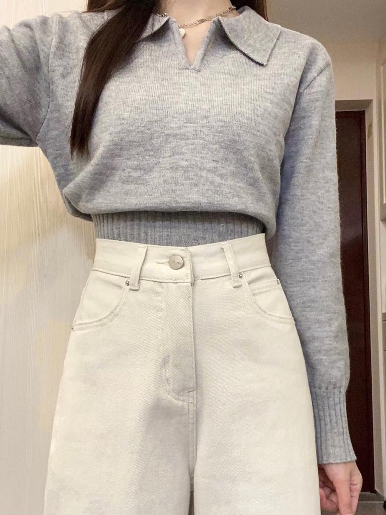 White High-Waist Wide-Leg Jeans for Women - Spring/Summer Loose Fit, Slimming Straight-Leg, Floor-Length Pants