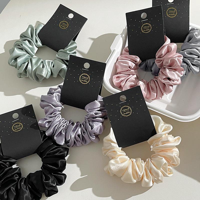 2026 Essigsäure Streamer Satin Dickdarm Haargummi Französisch High-End Elastisches Pferdeschwanz Kopfseil Mode Kopfbedeckung Haarschmuck