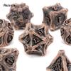 7 Pcs Copper Tree Stump Root Metal Dice Solid Metal Polyhedral Dice Set Suitable for Role-Playing RPG  Board Game Card Game