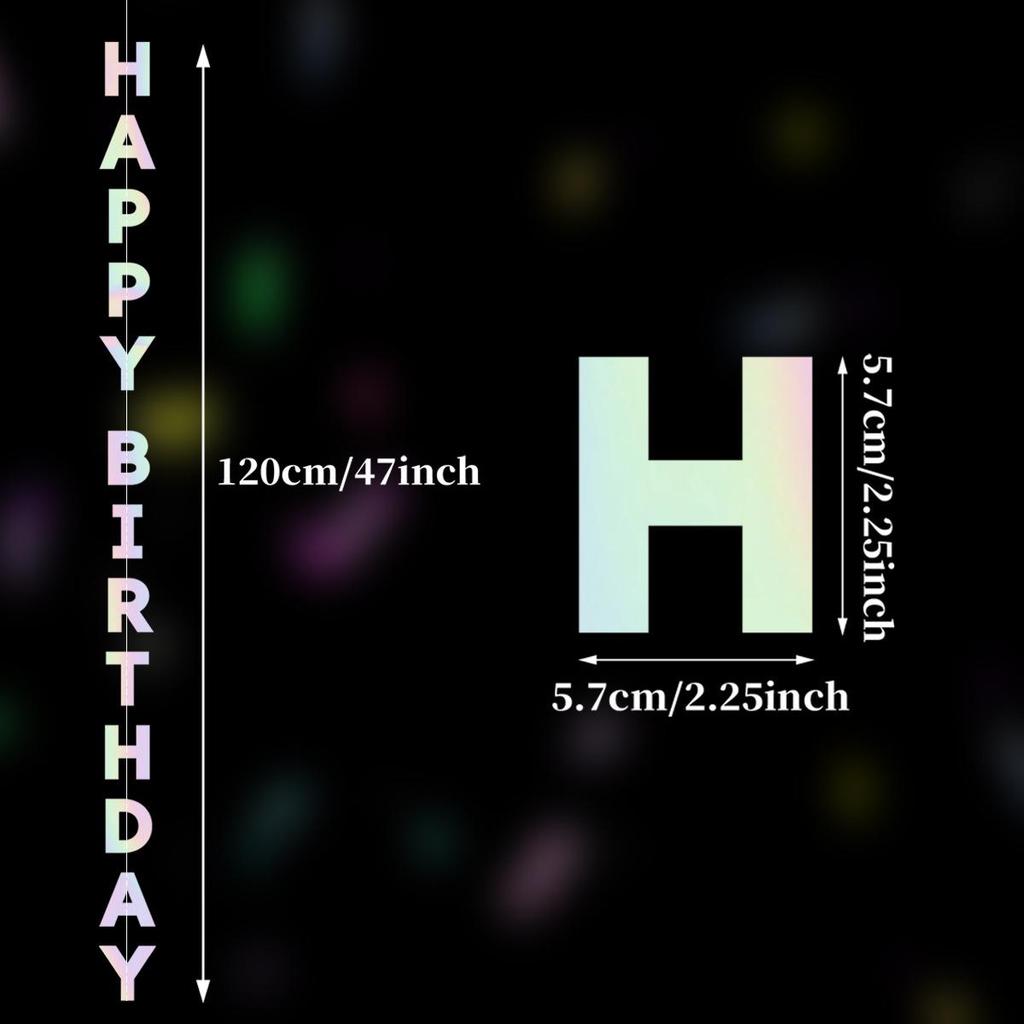 Ins Style Laser Happy Birthday Banner for Party Decorations