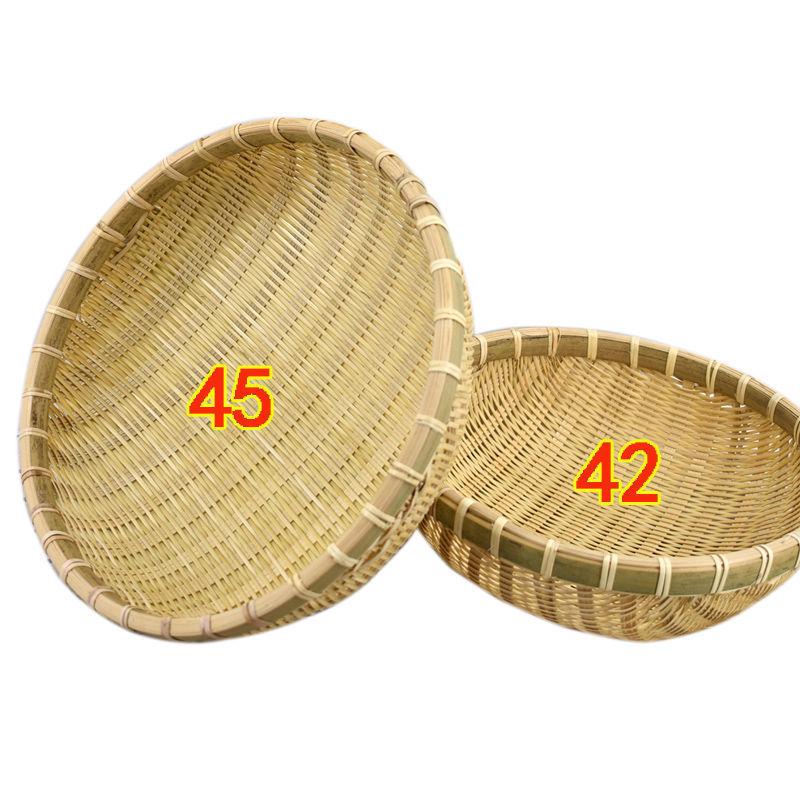 Handwoven Bamboo Winnowing and Storage Basket – Round Basket for Steamed Buns, Fruits, Vegetables, and Draining.