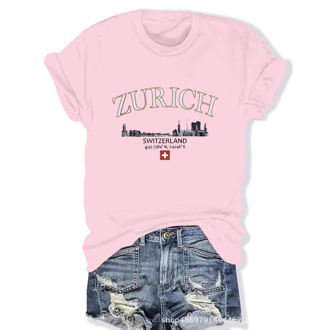 

Women s Fashion T-Shirt with Cross-Border Design Extra Extra Large чорний