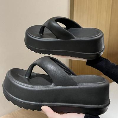 Damen Sandalen mit Absatz, Flip-Flops mit Absatz, Sommer-Strandrutschen aus EVA mit dicker Sohle, modische weiche Plateau-Slipper in Wolkenform