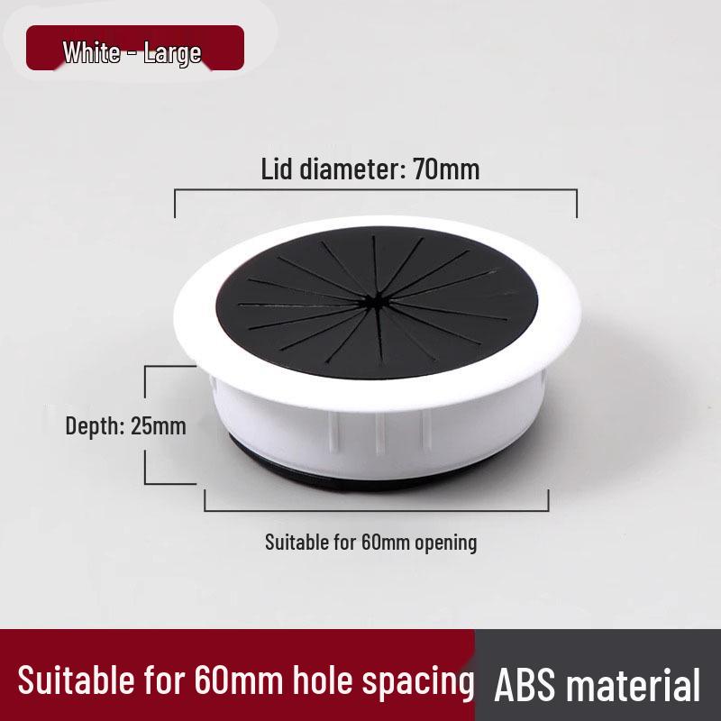 ABS Round Desk Grommet: Office & Home Wire Hole Cover
