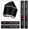DSSCH1 1/4/5Pcs Car Door Sill Scuff Plate Decor Carbon Fiber Stickers For Tesla Model 3 Y S X Cybertruck Juguete Roadster Coil Bonina