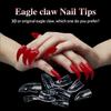 100pcs Eagle Claw Special Shaped False Nails Curved Stiletto Transparent Hawk Carving Nails Full Cover Molds Nail Dual Forms
