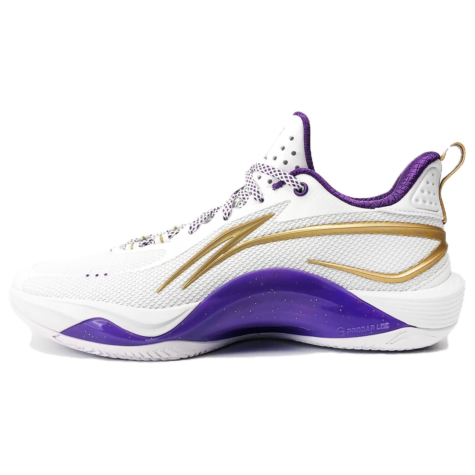 

Li Ning Basketball Shoes Men s Low top White/Purple/Gold ABPU001-12 43