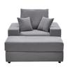 Chaise Lounge Chair, 1115 Mm Boneless Modular Chaise Lounge Indoor, Oversized Corduroy Reading Chair with Throw Pillows & Armrests, Deep Seat Sofa