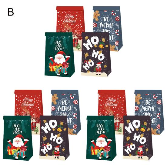 BSEID Sacchetti regalo di Natale in carta Kraft, 12 sacchetti regalo con manico, sacchetti regalo per feste, sacchetti di carta marrone con manici, sacchetti di Natale per la spesa, regali per feste