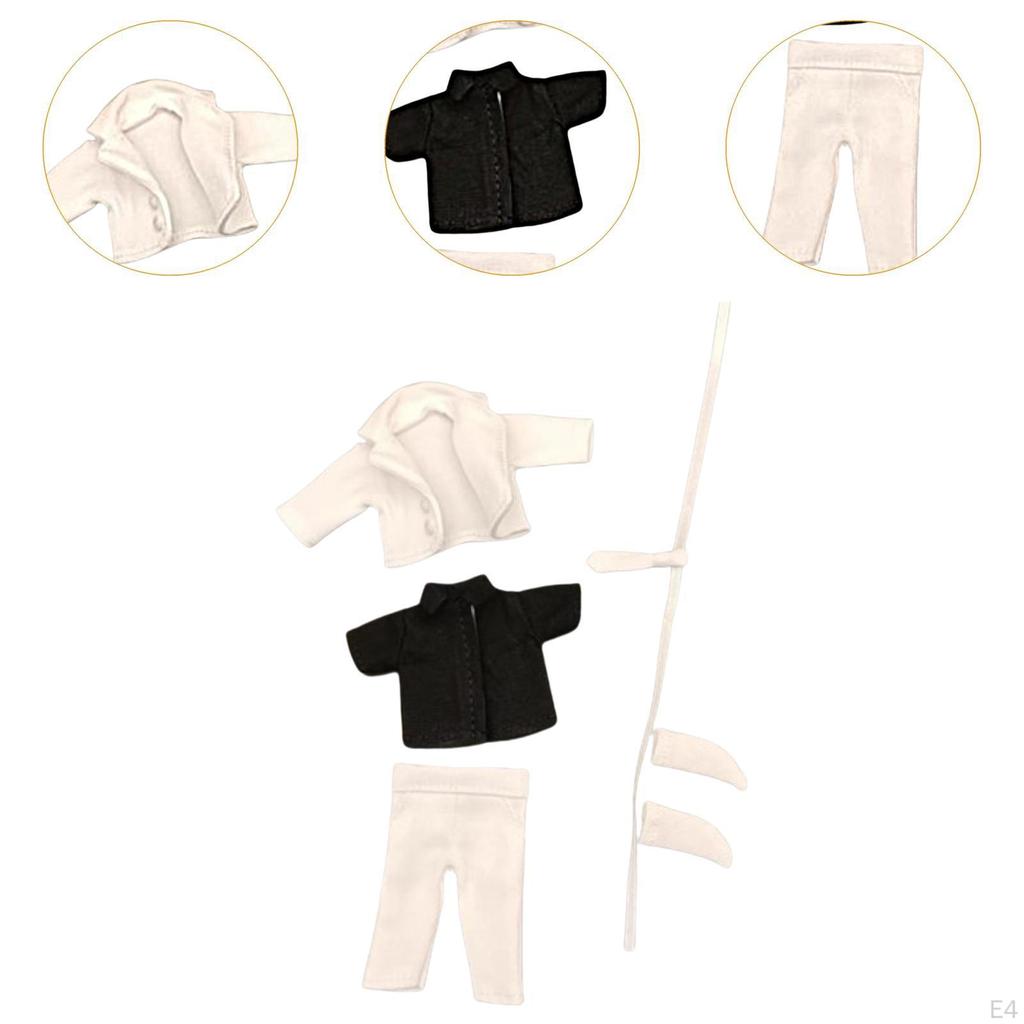 1/12 Doll Clothes, Handmade Full Suit, Costume with Jacket Pants for 6in Model Year Gifts
