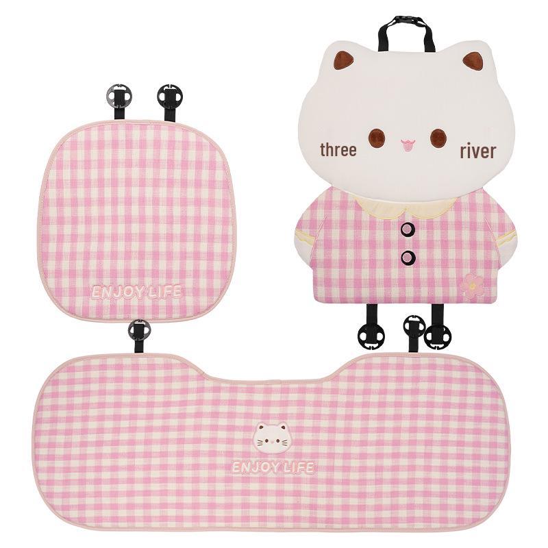 2026 Universal Cute Cat Car Seat Cushion - Comfortable, High-Quality, Four Seasons Half-Cover.