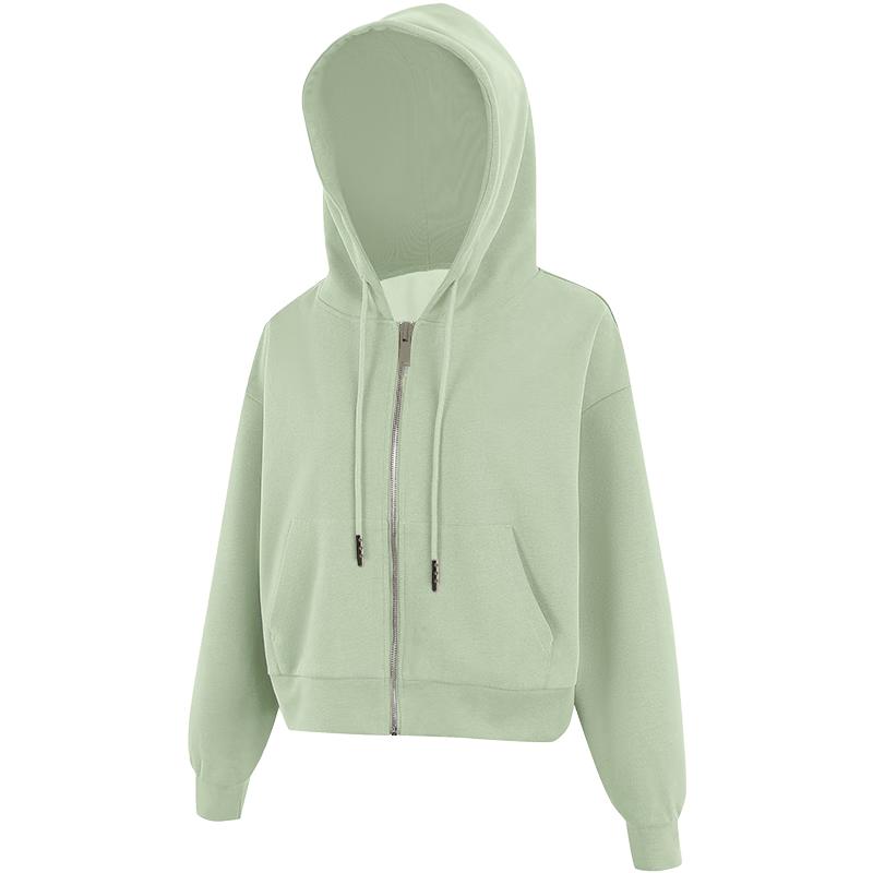 TANBOR Damen Kurzes Kapuzen-Sport-Sweatshirt