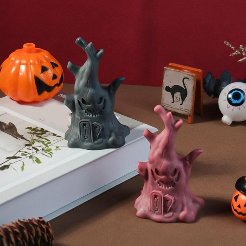 Creative Halloween Silicone Candle Mold Halloween Themed Silicone Candle Mold for DIY Scented Specter Stump Shape Candle