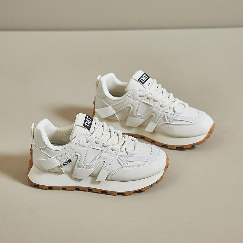 ins new Forrest Gump shoes spring student sports running shoes casual thick soles increase tide 35 бежевый