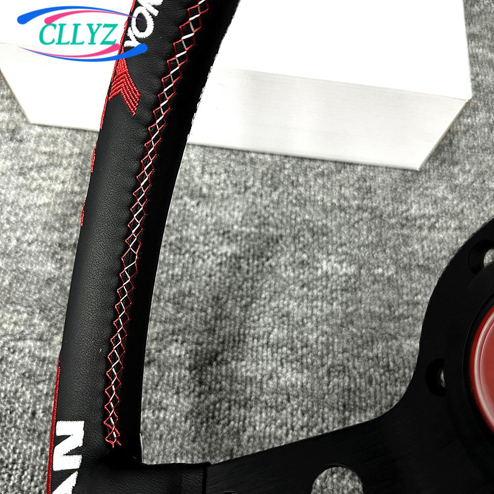 12.5inch 13inch 320mm VERTEX x ADVAN YOHOHAMA Leather Racing Steering Wheel Embroidery JDM Car Accessories Red