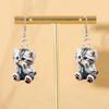 New Fun and Cute Acrylic Hanging Tail Cat Dangle Earrings Colored Cat Ear Jewelry Set Lovely Gift for Women Girls Cat's Paw