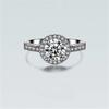 Sweet Round Crystal Female Korean Fashion Claw Mosaic 925 Sterling Silver Jewelry Simulation Crystal Opening Rings  TYB454
