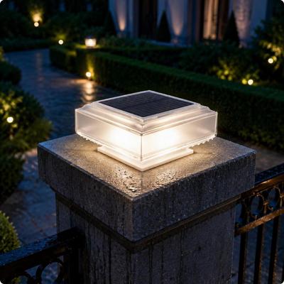 Solar Post Lamp Waterproof Topper Decorative LED Fence Top Light for Garden, Patio,